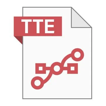 Modern flat design of TTE file icon for web Stock Illustration