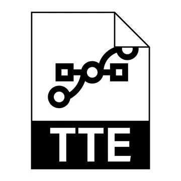 Modern flat design of TTE illustration file icon for web Stock Illustration