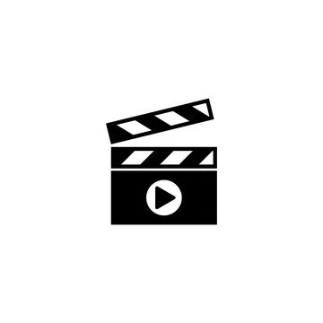 Modern flat design vector of black and white clapperboard icon イラスト素材