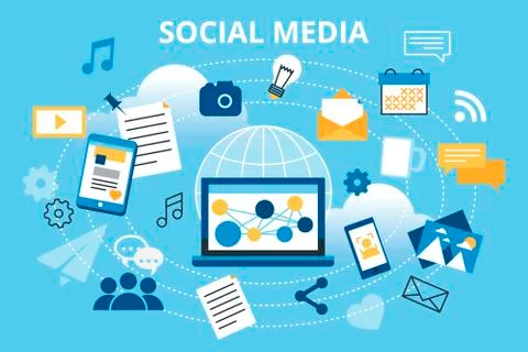 Modern flat design vector illustration, concept of social media Stock-Illustration