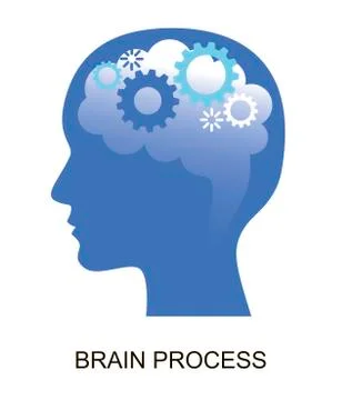 Modern flat design vector illustration, concept of brain and creative process Illustrazione stock
