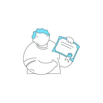 Modern flat design vector illustration of a successful graduate. A proud char Stock Illustration