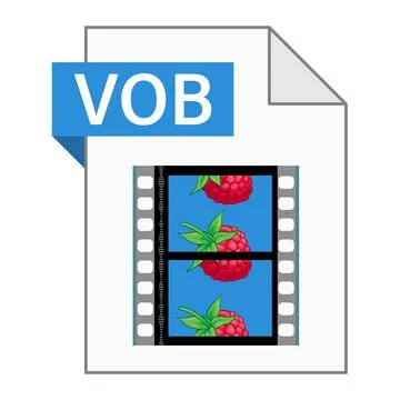 Modern flat design of VOB file icon for web 스톡 일러스트