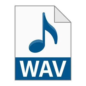 Modern flat design of WAV file icon for web Stock Illustration