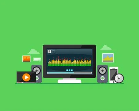 Modern flat design for Web Banner , Website Element , or Web Template Stock Illustration