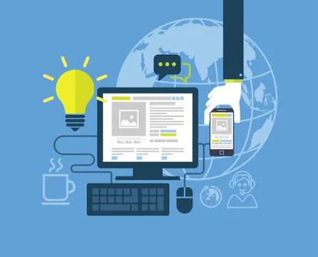 Modern flat design for web design illustration Illustrazione stock