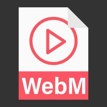 Modern flat design of WebM file icon for web Stock Illustration
