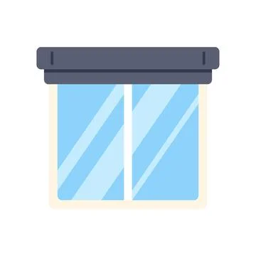 Modern flat design window with closed dark blind Stock Illustration