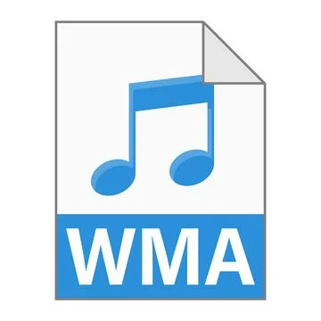 Modern flat design of WMA file icon for web Stock Illustration