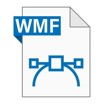 Modern flat design of WMF file icon for web Stock Illustration