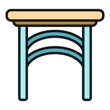 Modern flat design wooden table furniture icon Ilustración de archivo