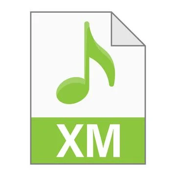 Modern flat design of XM file icon for web Stock Illustration