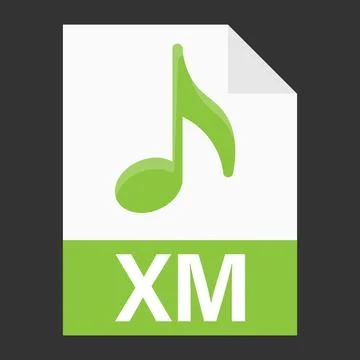 Modern flat design of XM file icon for web 스톡 일러스트
