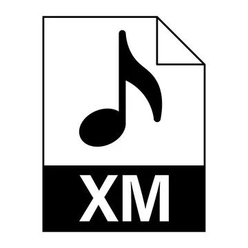 Modern flat design of XM file icon for web Stock Illustration
