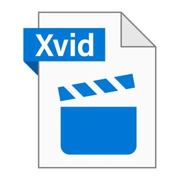 Modern flat design of Xvid file icon for web 스톡 일러스트