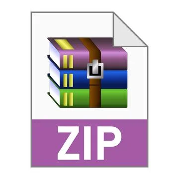 Modern flat design of ZIP archive file icon for web Stock Illustration