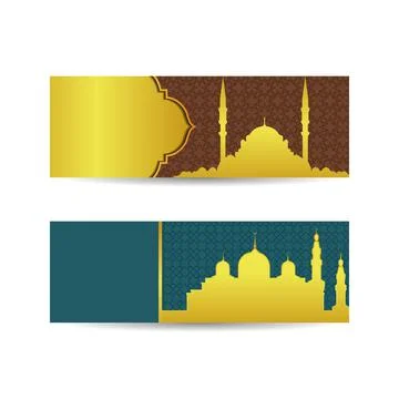 Modern Flat Elegant Islamic Mosque Building. Abstract Religious background of Ilustración de archivo