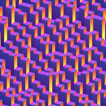 Modern flat geometric abstract pattern. 3d rendering digital illustration Illustrazione stock