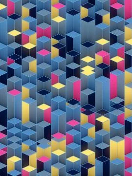 Modern flat geometric abstract pattern. 3d rendering digital illustration Illustrazione stock