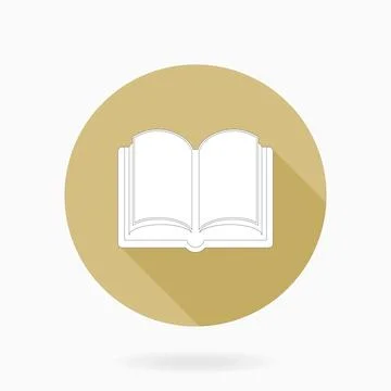 Modern Flat Icon With Book in Circle Stock Illustration