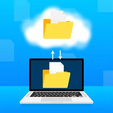 Modern flat icon with file transfer on white background. Document icon vector イラスト素材