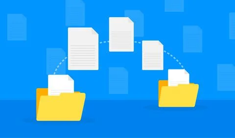 Modern flat icon with file transfer on white background. Document icon vector イラスト素材