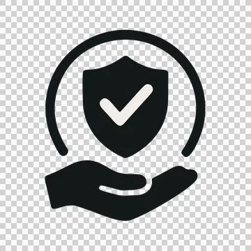 Modern Flat Icon Representing Security and Protection with a Shield and Checkmar Stock Illustration