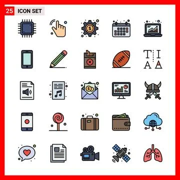 Modern Flat Icon Set for Digital and Business Concepts. Stockillustratie