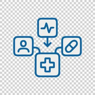 Modern Flat Icon Set Representing Health Care Services and Patient Information Stock Illustration
