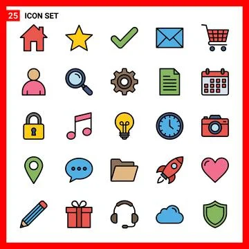 Modern Flat Icon Set for Web and Mobile Applications. Illustration