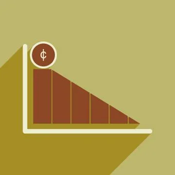 Modern flat icon with shadow economic graph Illustrazione stock