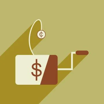 Modern flat icon with shadow economic logo Stock Illustration