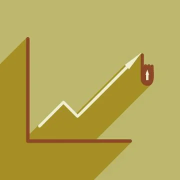 Modern flat icon with shadow economic graph Stock Illustration