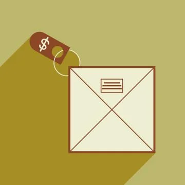 Modern flat icon with shadow envelope of money Stock Illustration