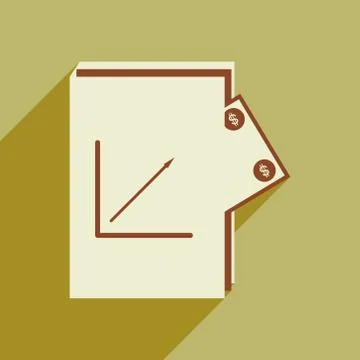 Modern flat icon with shadow financial report Stock Illustration