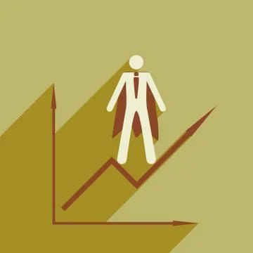 Modern flat icon with shadow man and schedule Stock Illustration