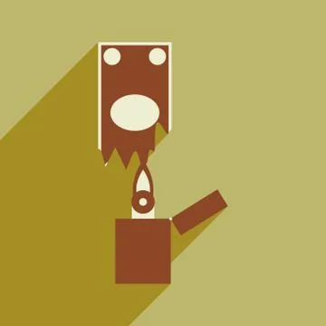 Modern flat icon with shadow money to burn Stock Illustration