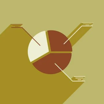 Modern flat icon with shadow pie Chart Stock Illustration