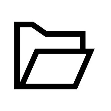 Modern flat icon of a stylized open folder with document preview Stock Illustration