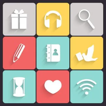 Modern flat icons Stock Illustration