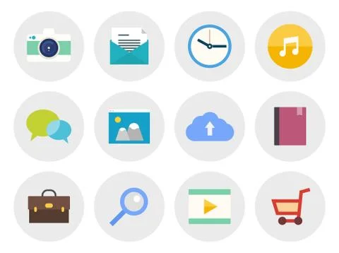 Modern flat icons set Stock Illustration