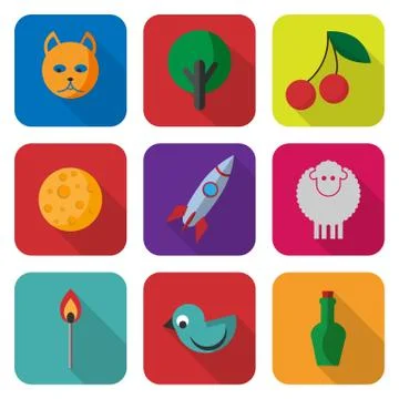 Modern flat icons set Stock Illustration