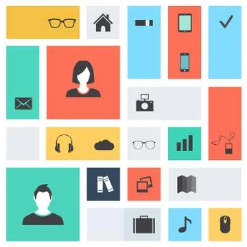 Modern flat icons vector collection Stock Illustration