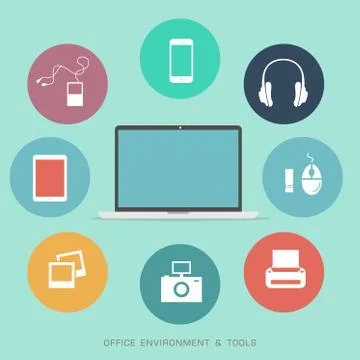 Modern flat icons vector collection Stock Illustration