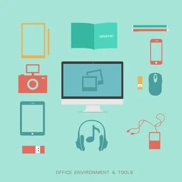 Modern flat icons vector collection Stock Illustration