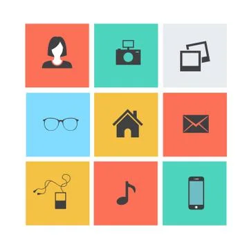 Modern flat icons vector collection Stock Illustration