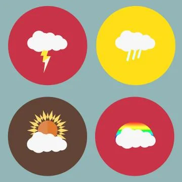 Modern flat icons vector collection with long shadow effect in stylish colors of Stock-Illustration