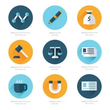 Modern flat icons vector collection Stock Illustration