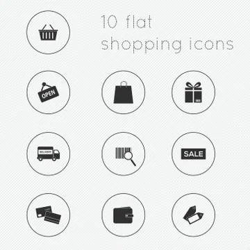 Modern flat icons vector collection of shopping theme. Stock Illustration