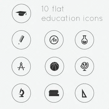Modern flat icons vector collection of education theme. Illustrazione stock